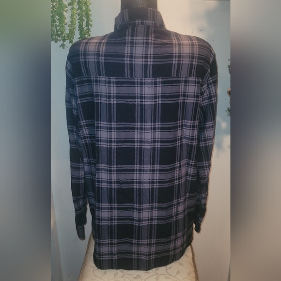 Abercrombie and Fitch Blue Plaid Shirt L - Picture 4 of 5